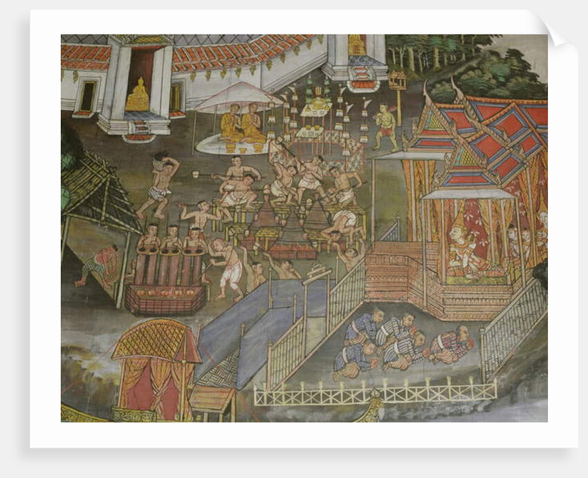 Detail of the town of Phitsanulok, Wat Bowonniwet Vihara, Bangkok by Thai School