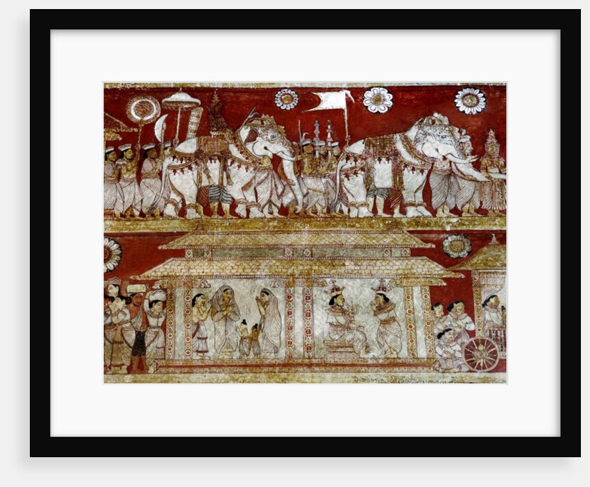 Detail of wall painting in the Degaldoruwa Vihraya Temple by Sri Lankan School