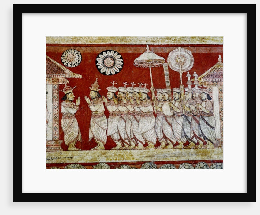 Detail of wall painting in the Degaldoruwa Vihraya Temple by Sri Lankan School