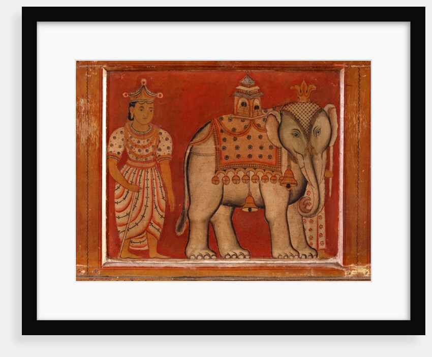 Wall painting of an elephant in the Subdharama Temple, Dehiwala by Sri Lankan School