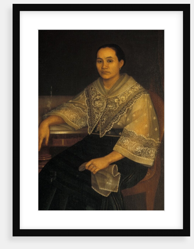 Portrait of a woman in traditional Filipino costume by Filipino School