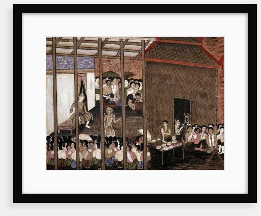 A crowd watches a theatrical performance by School Thai