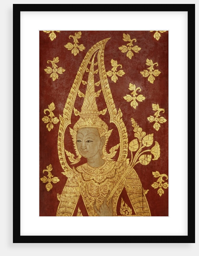 Rattanakosin style door panel with image of a deity, c.1860 by Thai School