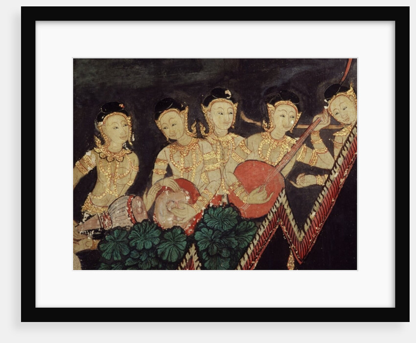 Detail of heavenly musicians by School Thai