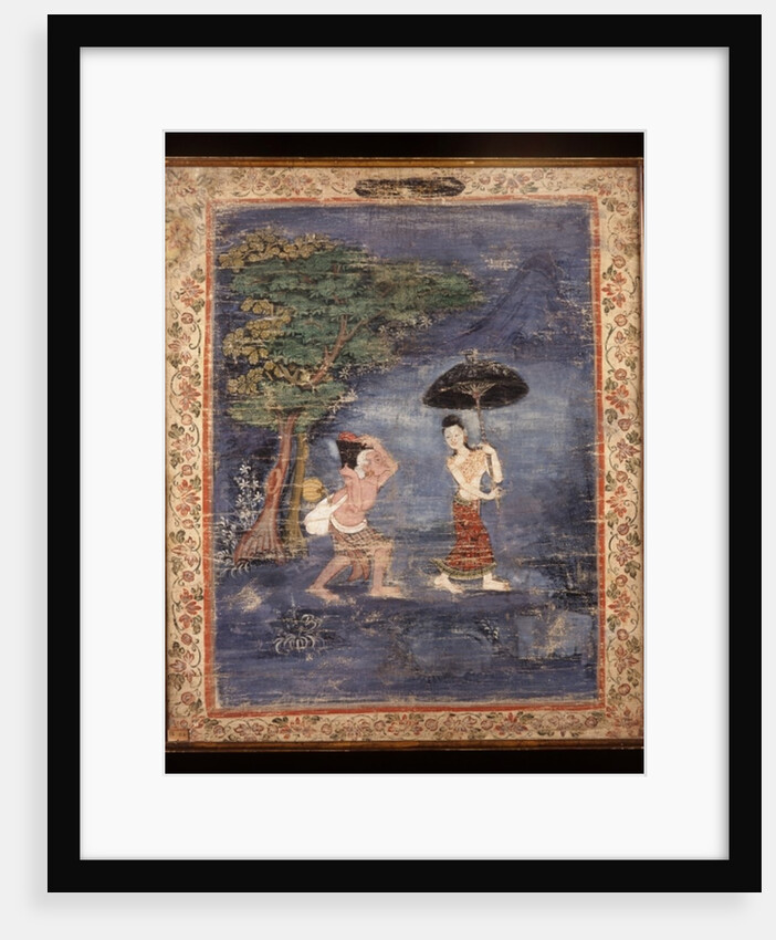 The elderly Brahmin Jujaka follows his young wife by School Thai