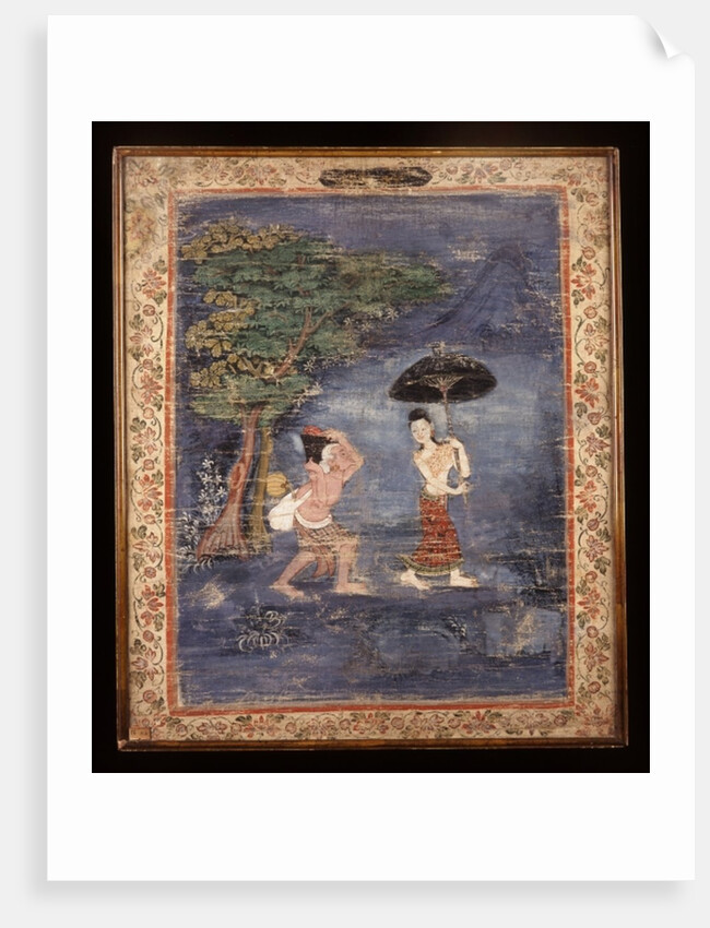 The elderly Brahmin Jujaka follows his young wife by School Thai