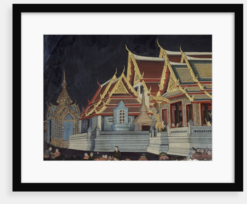 Detail of King Mongkut watching an eclipse of the sun by School Thai