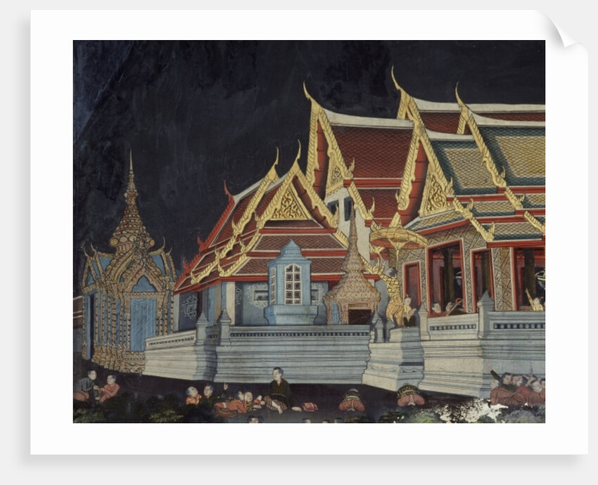 Detail of King Mongkut watching an eclipse of the sun by School Thai