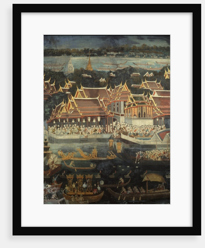 The Loy Krathong festival, 1864 by Thai School