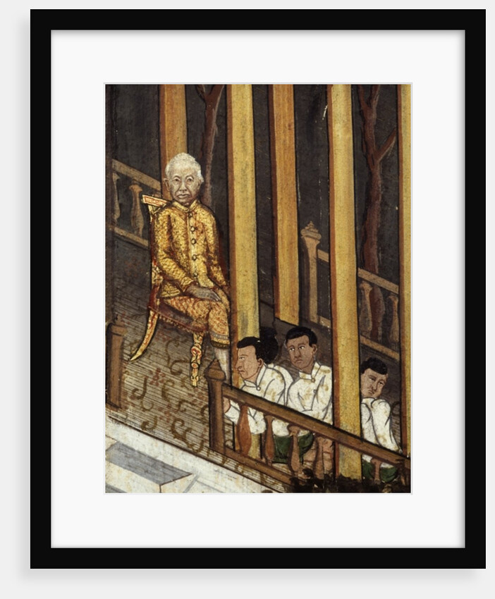Portrait of Rama VI viewing an eclipse of the sun in 1868 by Thai School