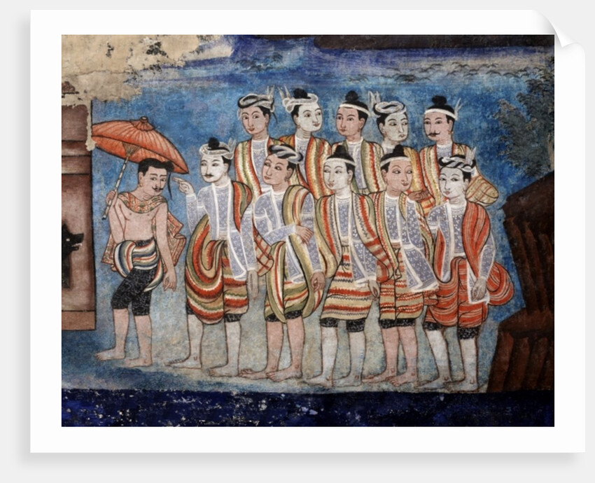 A group of Thai yai men by Thai School
