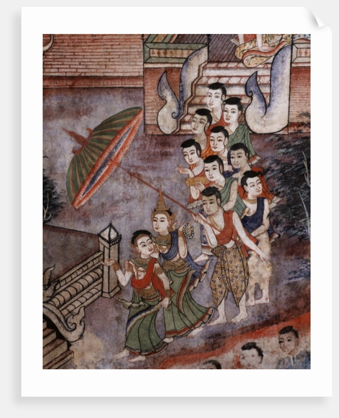 Detail from a mural at Wat Phra Singh by Thai School