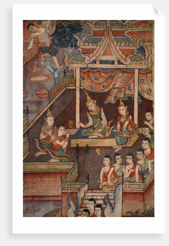 Detail from a mural in the Viharn laikam at Wat Phra Singh by Thai School