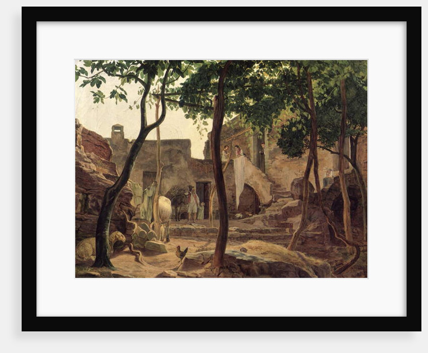 Farmyard near Sorrento, 1827 by Carl Wilhelm Goetzloff