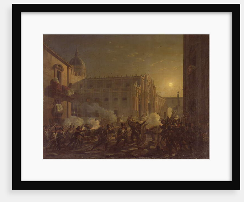 The Burning of Catania after the Town's Conquest by the Bern Regiment in 1849, 1849 by Carl Wilhelm Goetzloff
