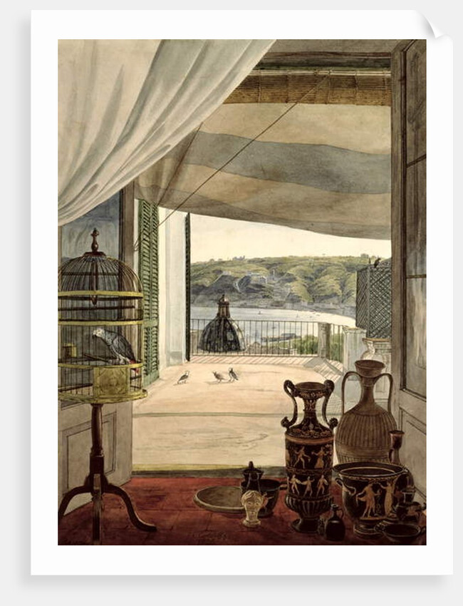 View from a Room with a Balcony over the Gulf of Naples, 1826 by Carl Wilhelm Goetzloff