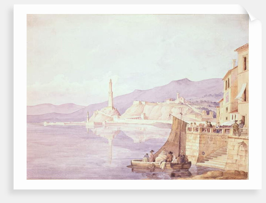 The Harbour at Genoa, 1835 by Carl Wilhelm Goetzloff