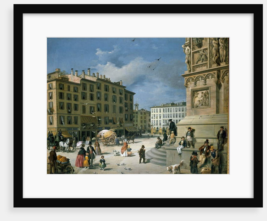 Amanzia Guerillot Inganni, Piazza del Duomo, 1850 by Amanzia Guérillot