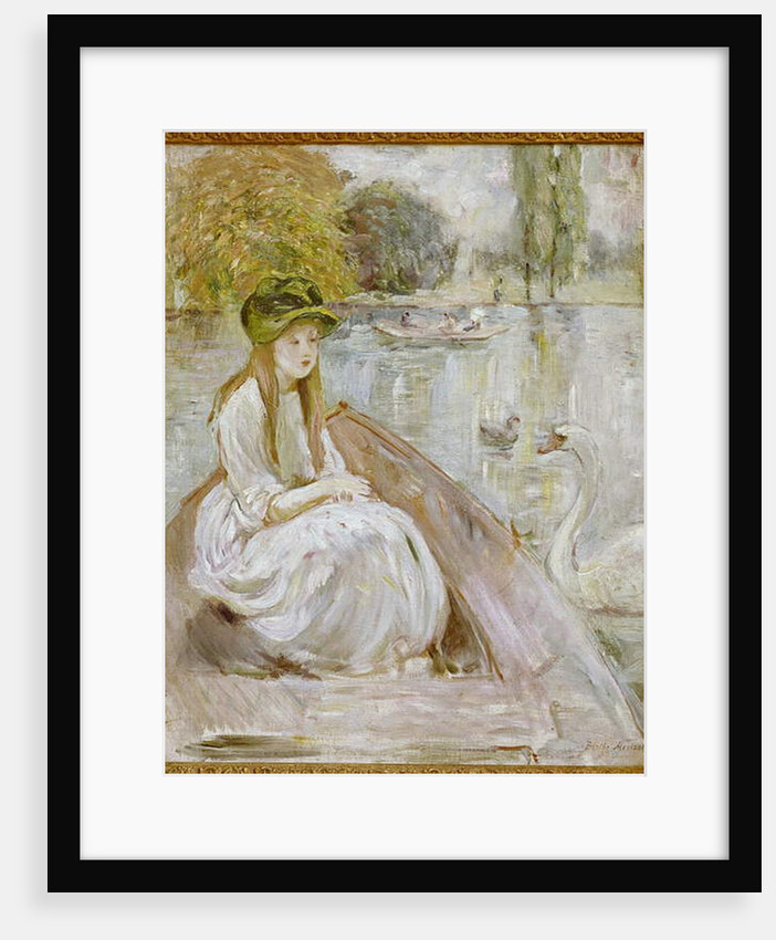 Jeanne Fourmanoir Aside the Lake. by Berthe Morisot