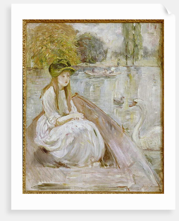 Jeanne Fourmanoir Aside the Lake. by Berthe Morisot