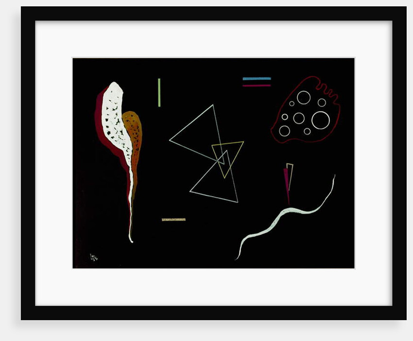 Three Triangles Painting by Vassily Kandinsky Venice, Galleria by Arte Moderna by Wassily Kandinsky