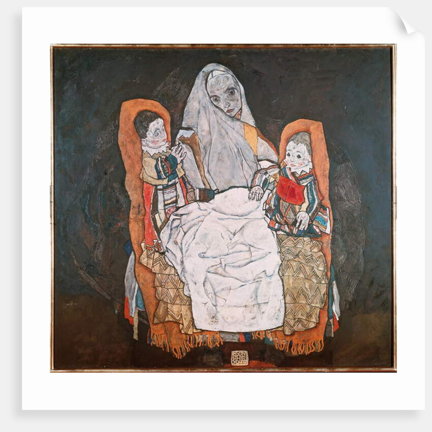 Mother with her two children, III Painting by Egon Schiele 1914 Vienna, Museum Karlsplatz by Egon Schiele