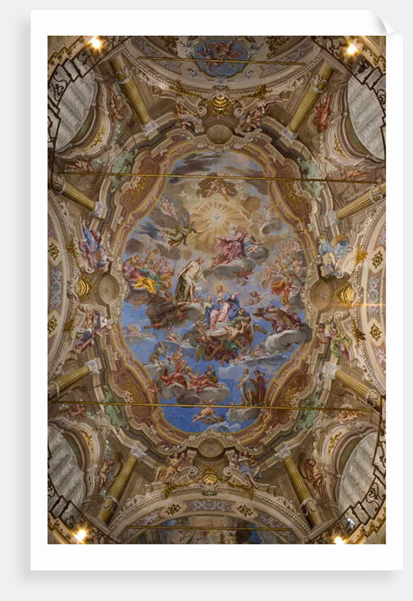 The frescoes of the vault representing the glory of San Filippo Neri by Marco Antonio Franceschini
