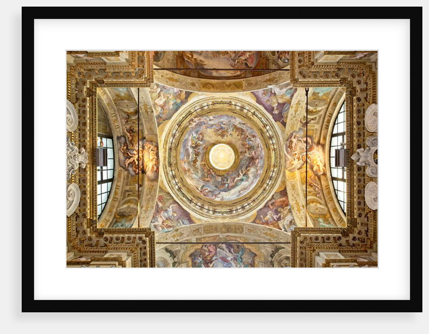 The dome with the representation of the Coronation of the Virgin, detail, last twenty-seventeenth century by Domenico the Elder Piola