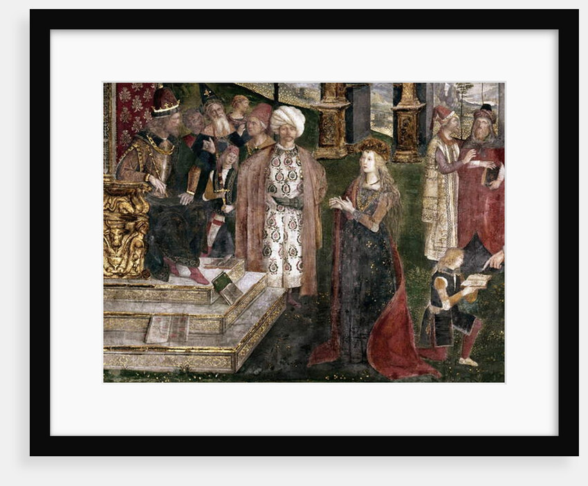 Detail of the dispute of St. Catherine of Alexandria with the philosopher, in front of the Roman Emperor Maxentius by Bernardino di Betto Pinturicchio