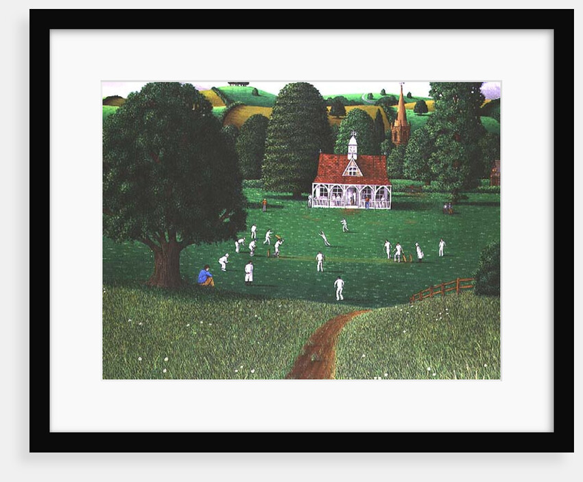 Cricket Match at St. Mary's Grange, Wilts, 1986 by Larry Smart