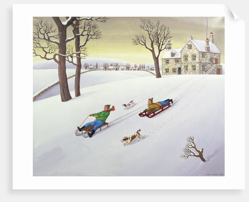 Tobogganing, 1986 by Larry Smart