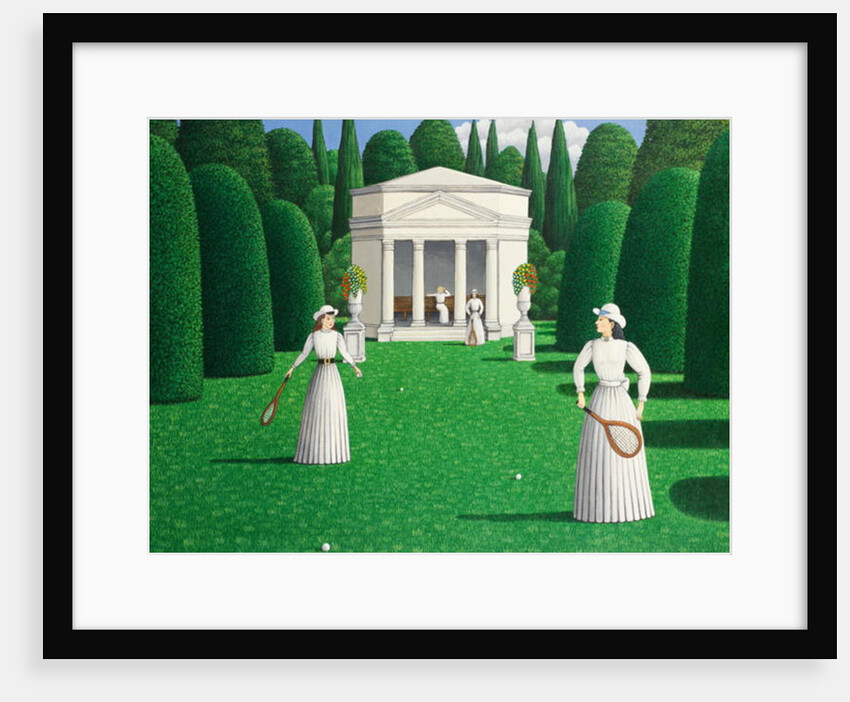 Edwardian Ladies Playing Tennis, 1978 by Larry Smart