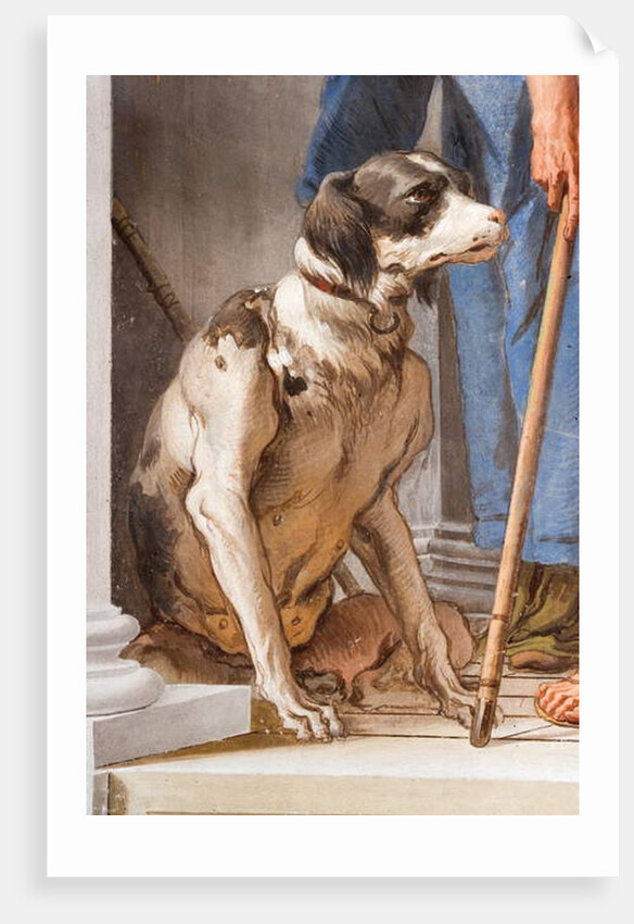 Dog, Detail of The Greek Fleet in Aulis by Giovanni Battista (1696-1770) Tiepolo