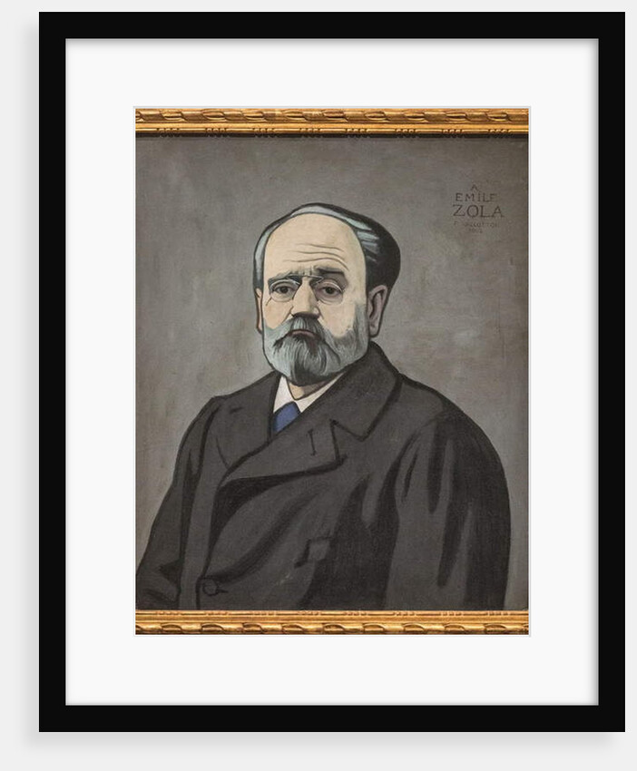 Portrait of Emile Zola, French writer painting by Felix Edouard Vallotton, 1901 - oil on cardboard - Private collection. by Felix Edouard Vallotton