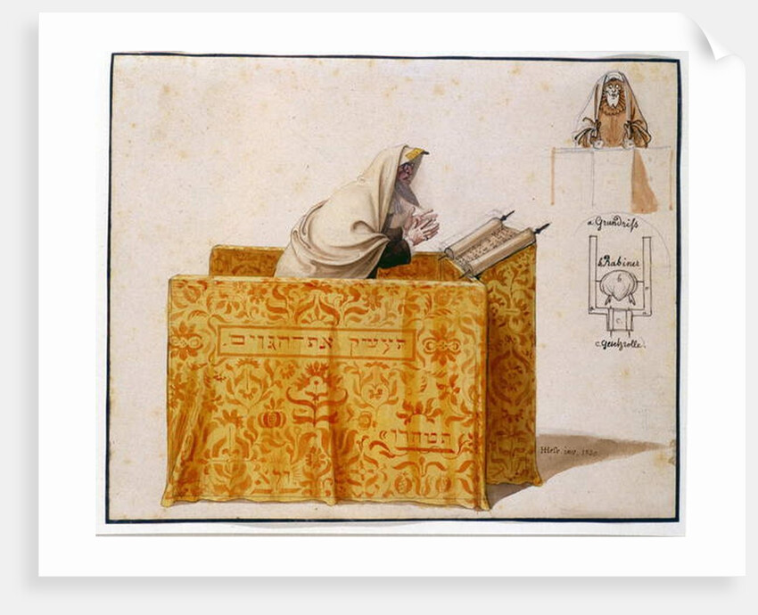A Rabbi in a Synagogue, 1830 by Hieronymus Hess