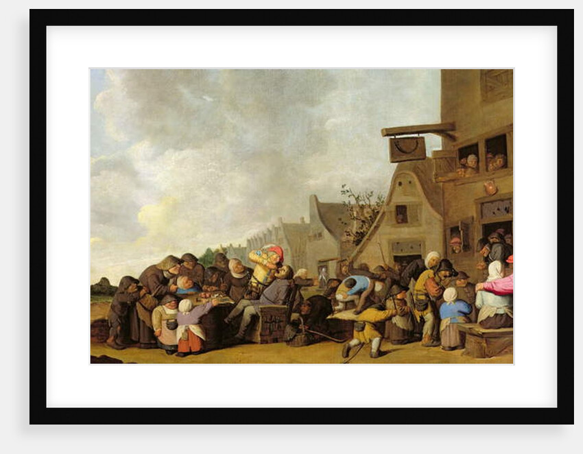 A Village Scene with a Dentist Pulling Teeth and Peasants Fighting Outside a Tavern, c.1630-40 by Peter de Bloot