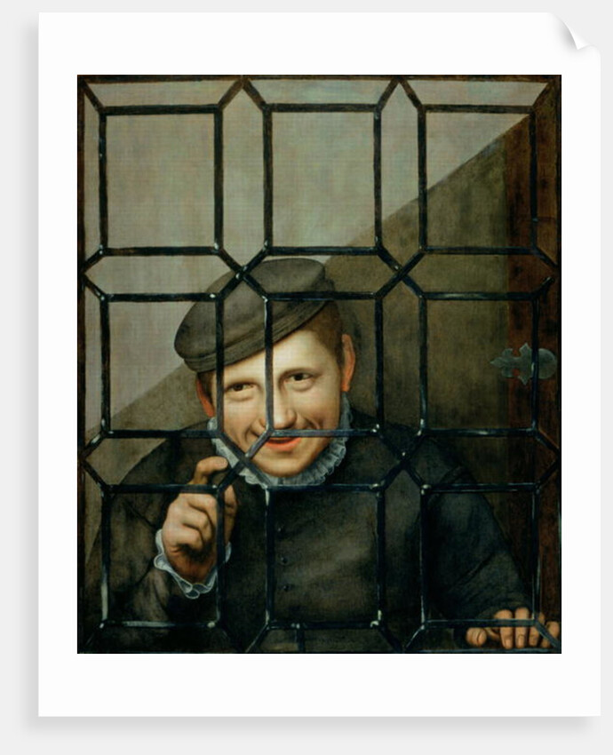 A Boy Looking through a Casement Window by Flemish School