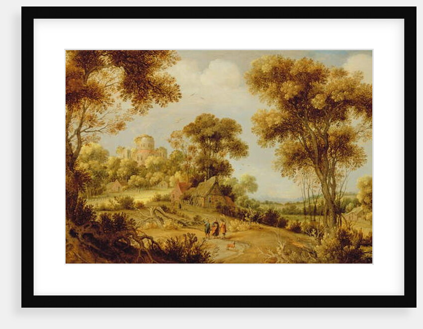 An Extensive Wooded Landscape with Christ on the Road to Emmaus, c.1609-29 by Gillis Claesz d' Hondecoeter