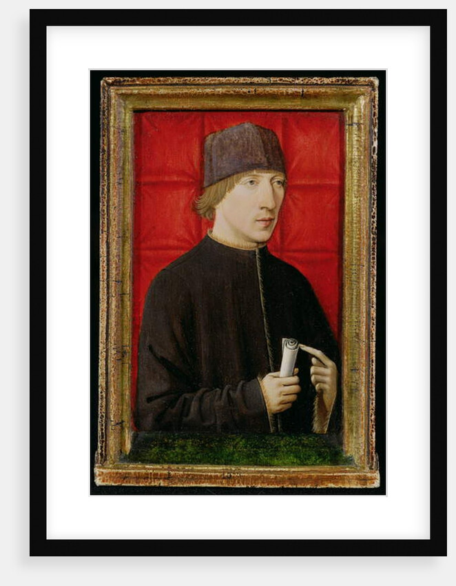 Portrait of a Man Holding a Scroll, c.1480-1510 by School French