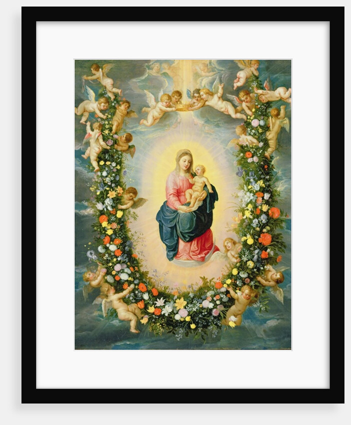 The Madonna and Child in a Floral Garland by Jan & Balen Hendrik van Brueghel