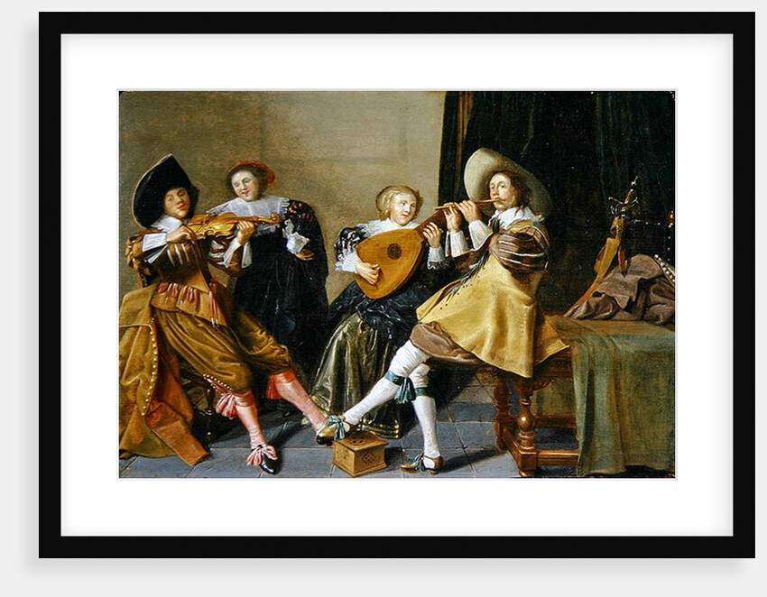 An Elegant Company Playing Music in an Interior by Dirck Hals