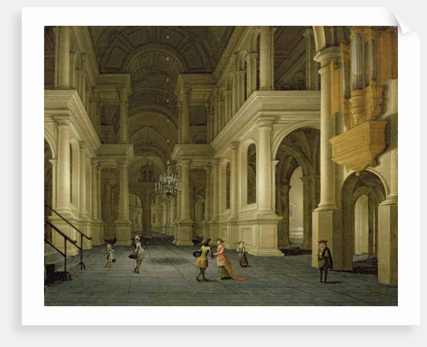 The Interior of a Renaissance Cathedral by Candlelight by Anthonie de Lorme