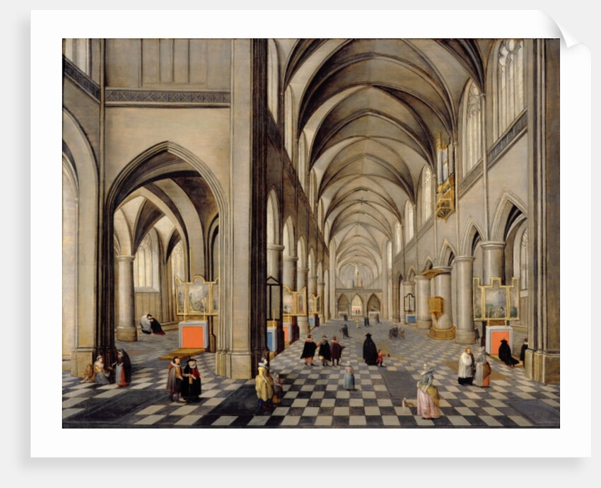 The interior of a Gothic church by Hendrik the Younger Steenwyck