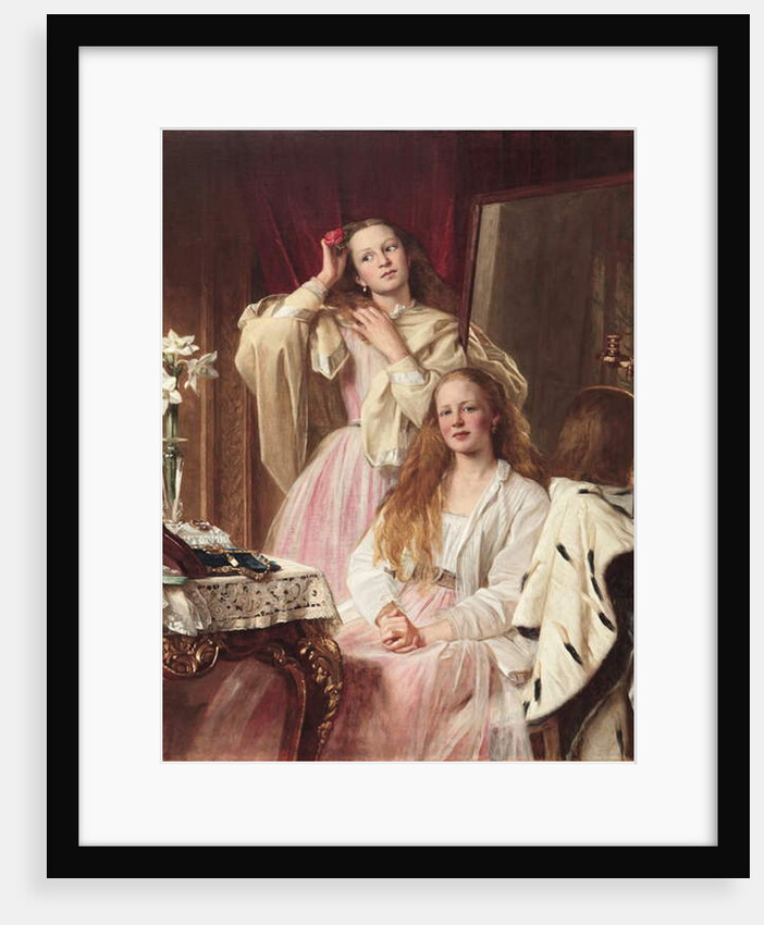 Portrait of Emma and Frederica Bankes of Soughton Hall at their dressing table, 1869 by Henry Tanworth Wells