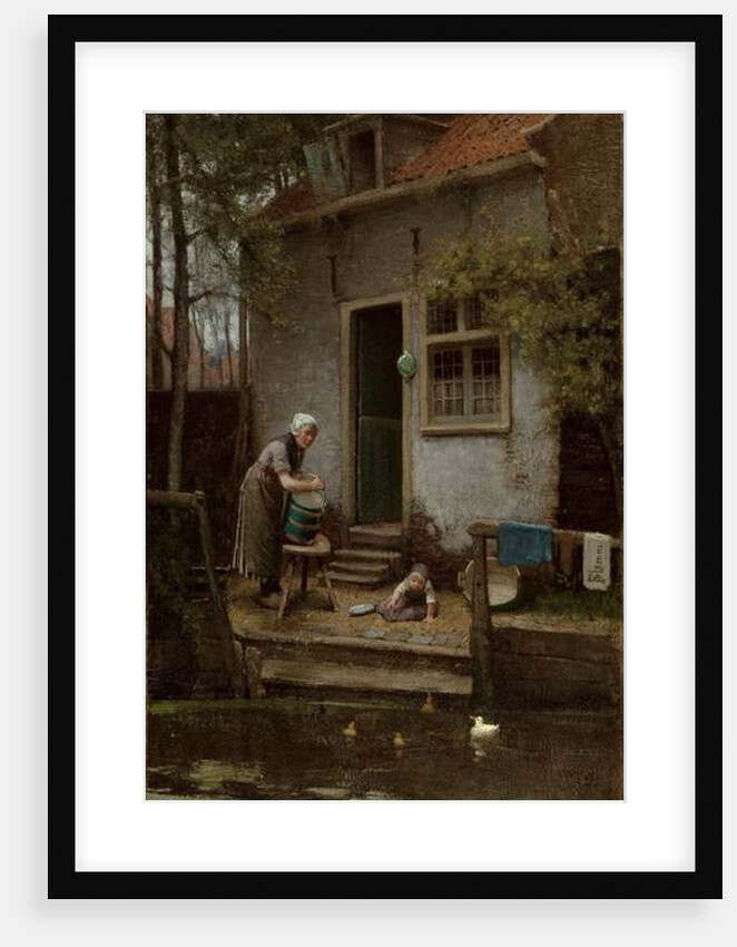 Feeding the Ducks by Bernardus Johannes Blommers or Bloomers