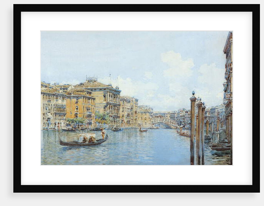 The Grand Canal with a View of Palace Papadopoli before the Rialto Bridge by Gino de Colle