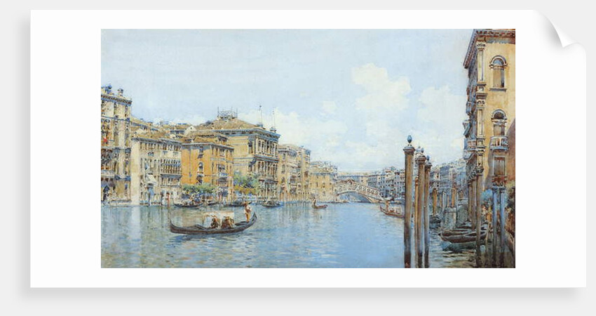The Grand Canal with a View of Palace Papadopoli before the Rialto Bridge by Gino de Colle