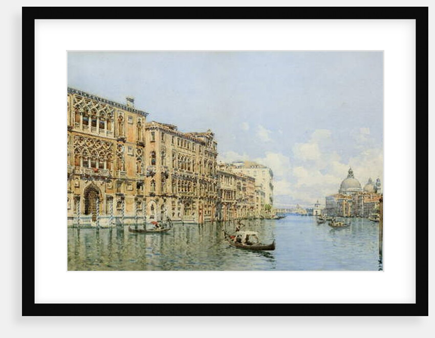A View of the Grand Canal with Palazzo Cavalli-Franchetti and Santa Maria della Salute by Gino de Colle