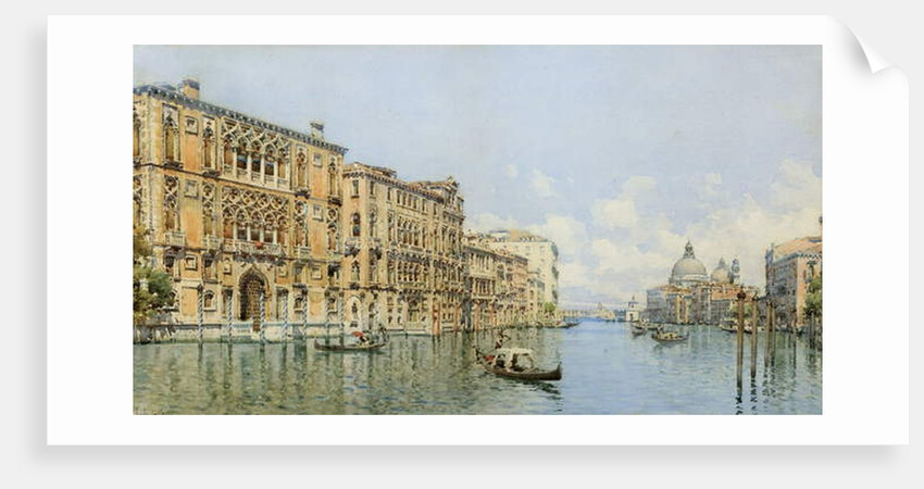 A View of the Grand Canal with Palazzo Cavalli-Franchetti and Santa Maria della Salute by Gino de Colle