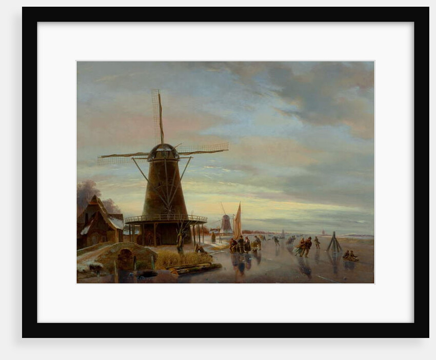 Skaters on a Frozen Waterway by Nicholas Jan Roosenboom